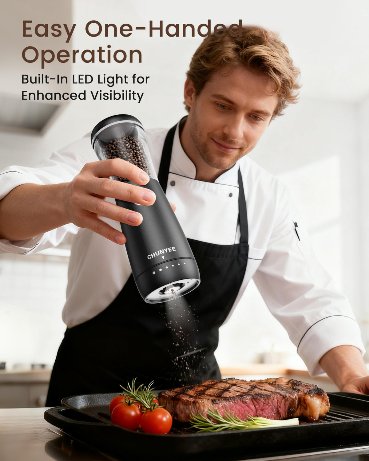 Electric Salt and Pepper Grinder Set - Chunyee Official Imagery - 7