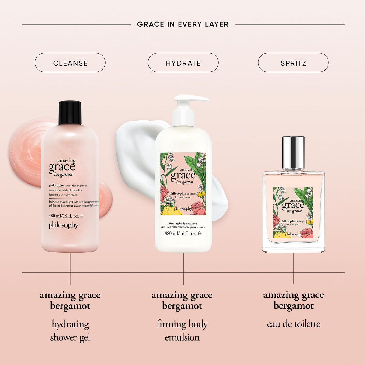 philosophy amazing grace hydrating bath shower gels - Premium Selection Official Imagery - 4
