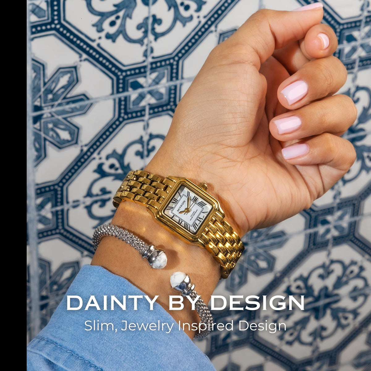 Miykon Womens Square Dainty Vintage Jewelry Bracelet Watch - Miykon Official Imagery - 4