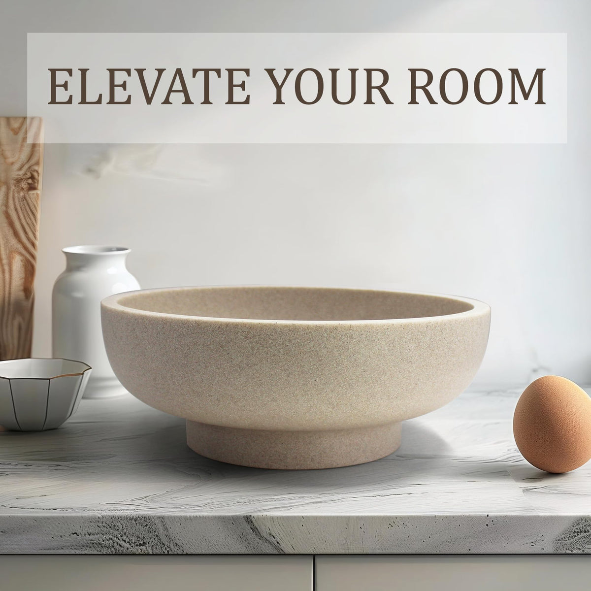 Decorative Bowl Large Fruit Bowl Sand Beige - LIN CHUAN Official Imagery - 7