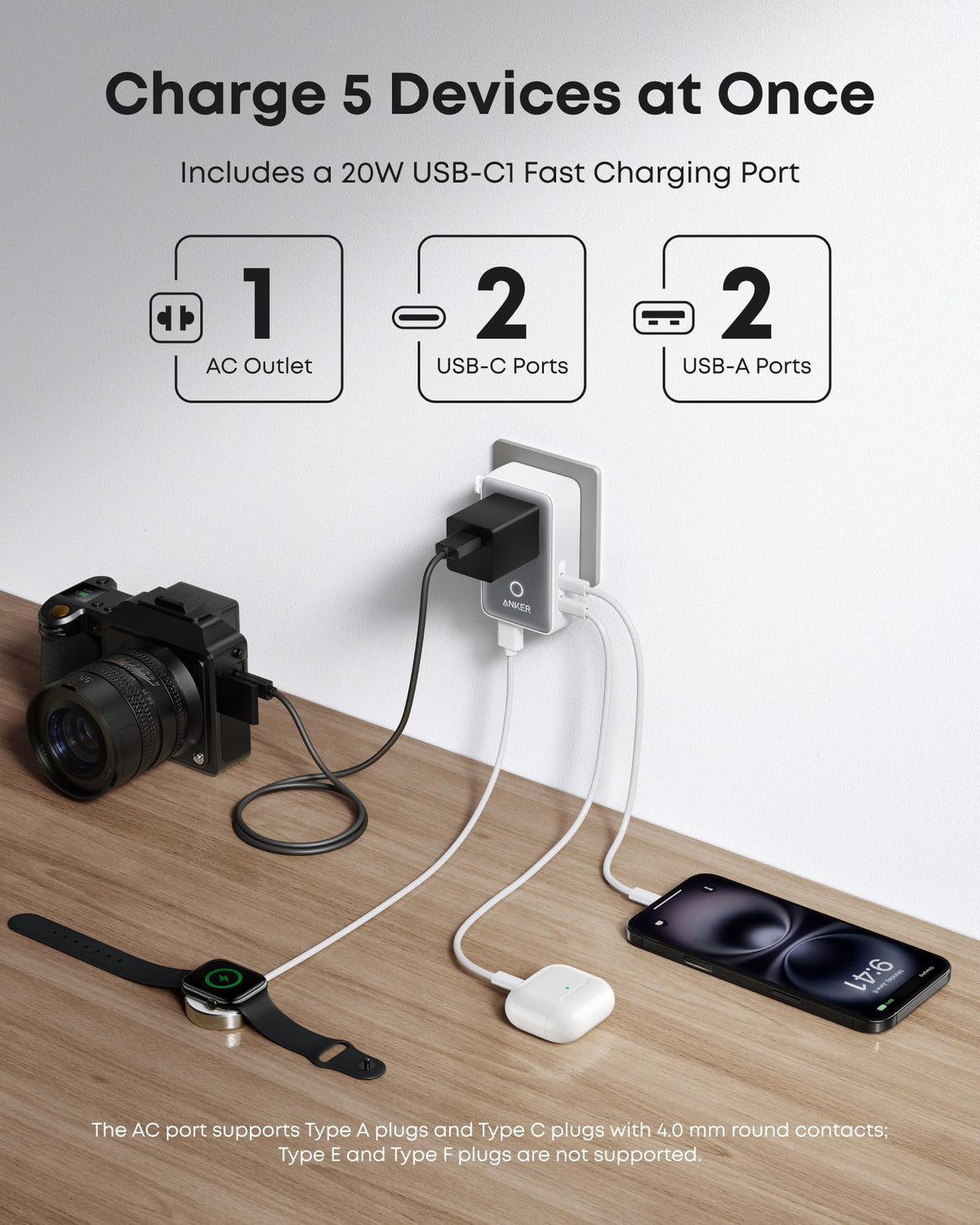 Anker Nano Travel Adapter 2 USB C Universal Charger 20W - Anker Official Imagery - 4