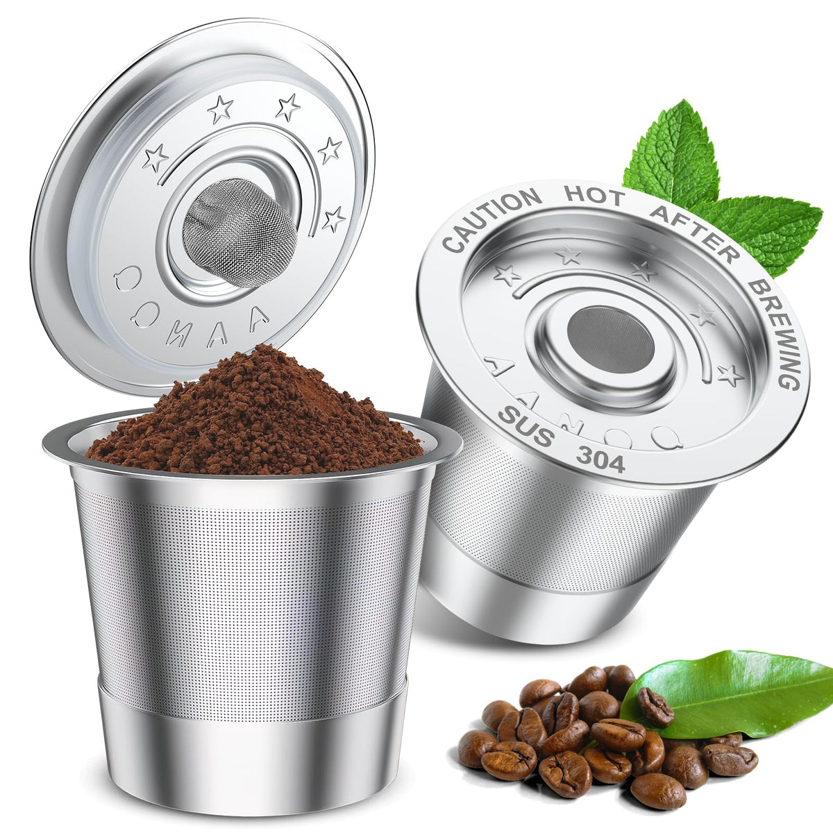 AANQQ 4 Pack Reusable K Cup Pods for Keurig All Stainless - AANQQ Official Imagery - 8