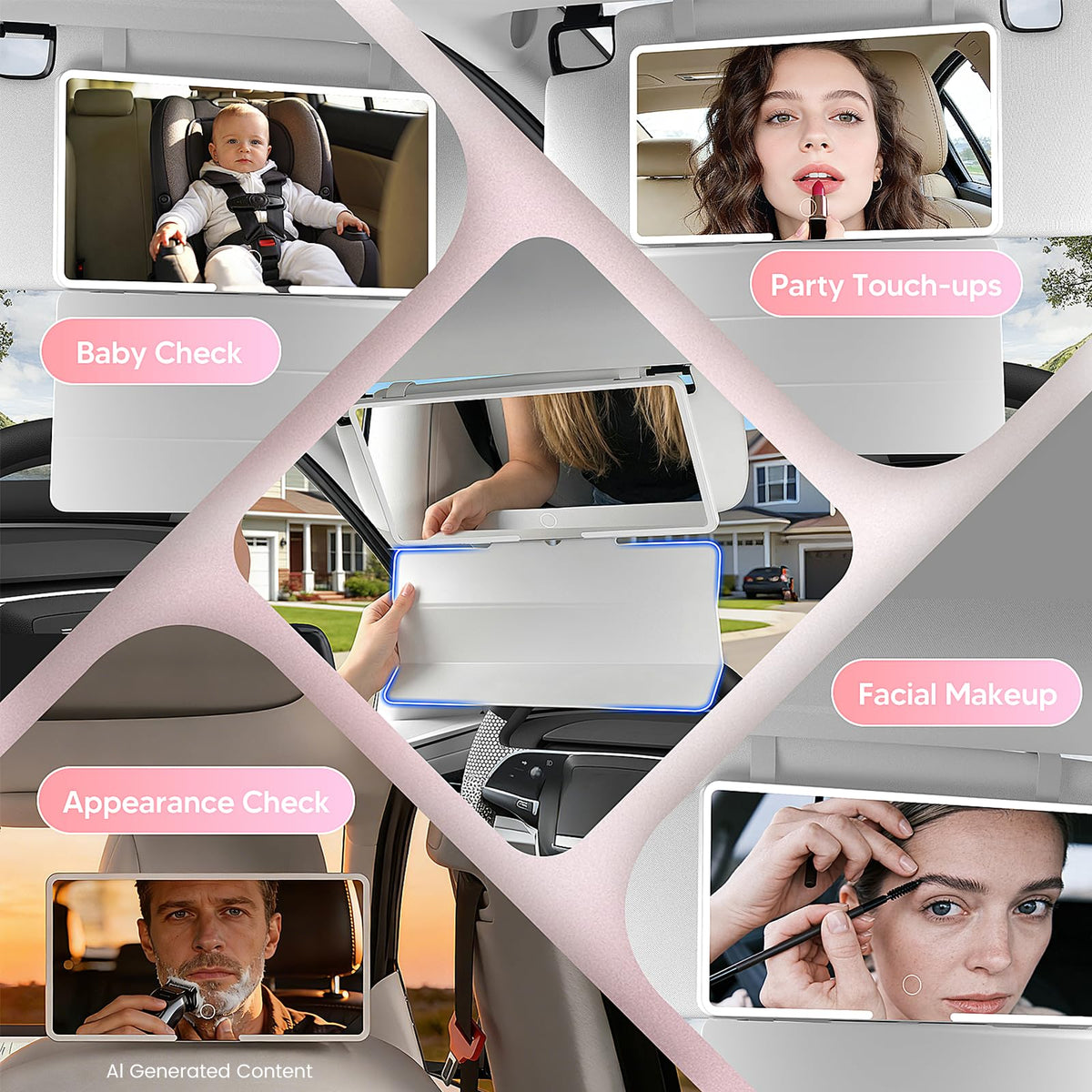 Upgraded Car Sun Visor Mirror Vanity as Gift for Women Men - Epltion Official Imagery - 3