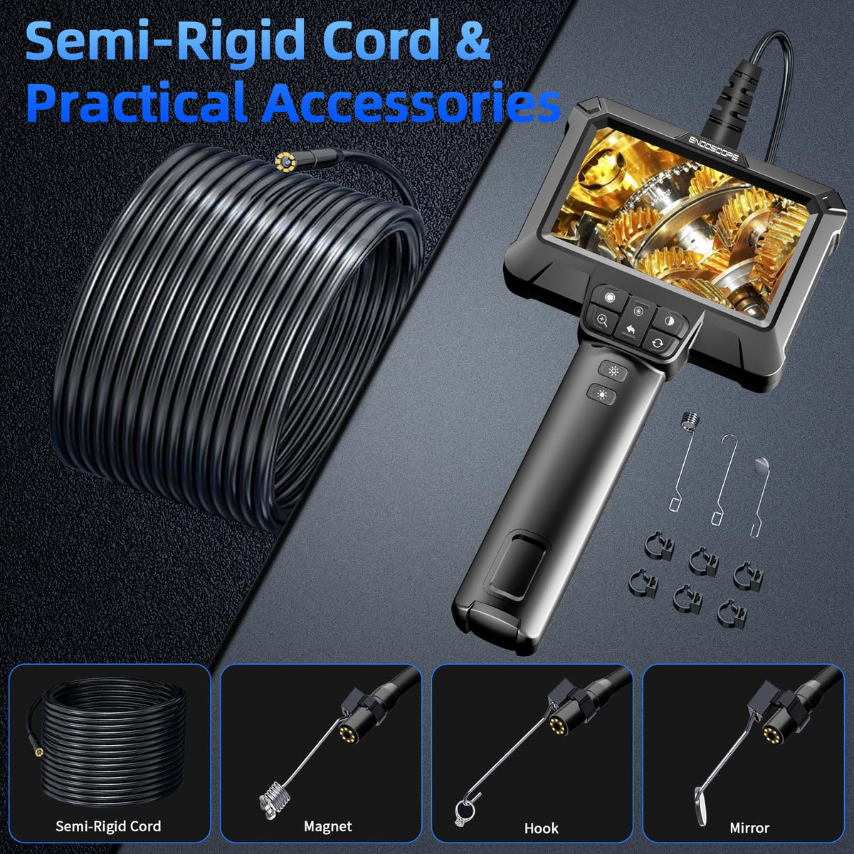 Endoscope Camera with Light for Drain Pipe Plumbing Mechanic - WINWEND Official Imagery - 3