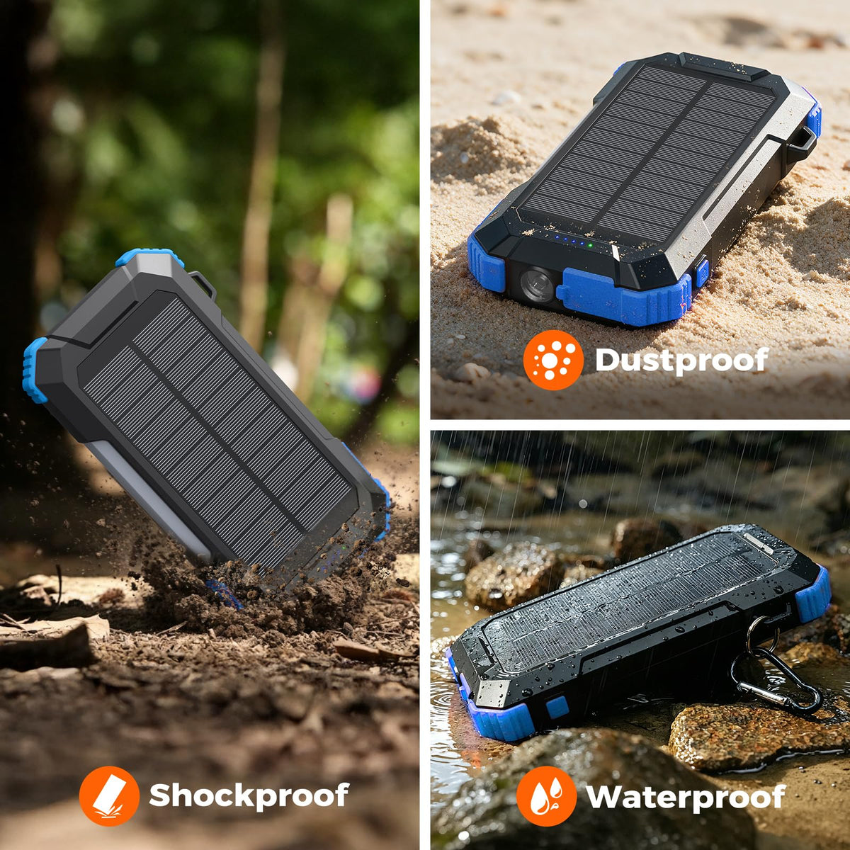 BLAVOR Solar Power Bank Built in Retractable Cable 20000mAh - BLAVOR Official Imagery - 7