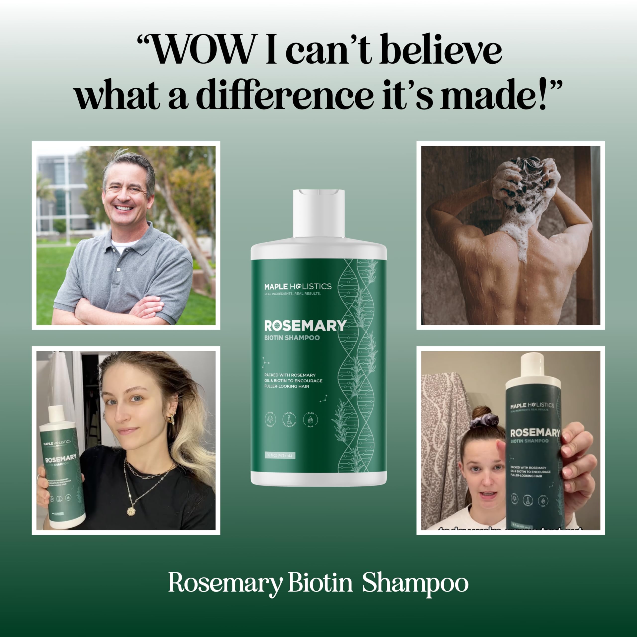 Volumizing Biotin and Rosemary Shampoo - Maple Holistics Official Imagery - 4