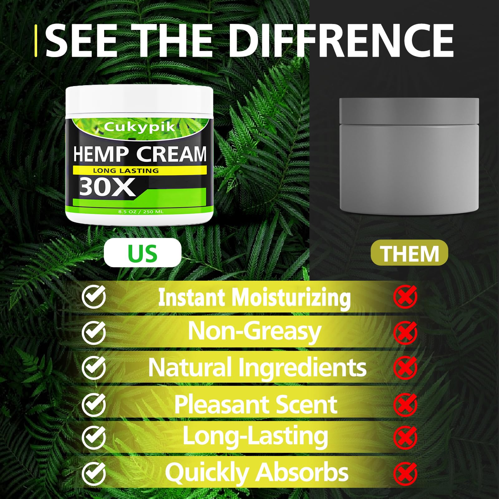 JUYIHEAL Hemp Cream 8.5oz Natural Soothing Relief Cream