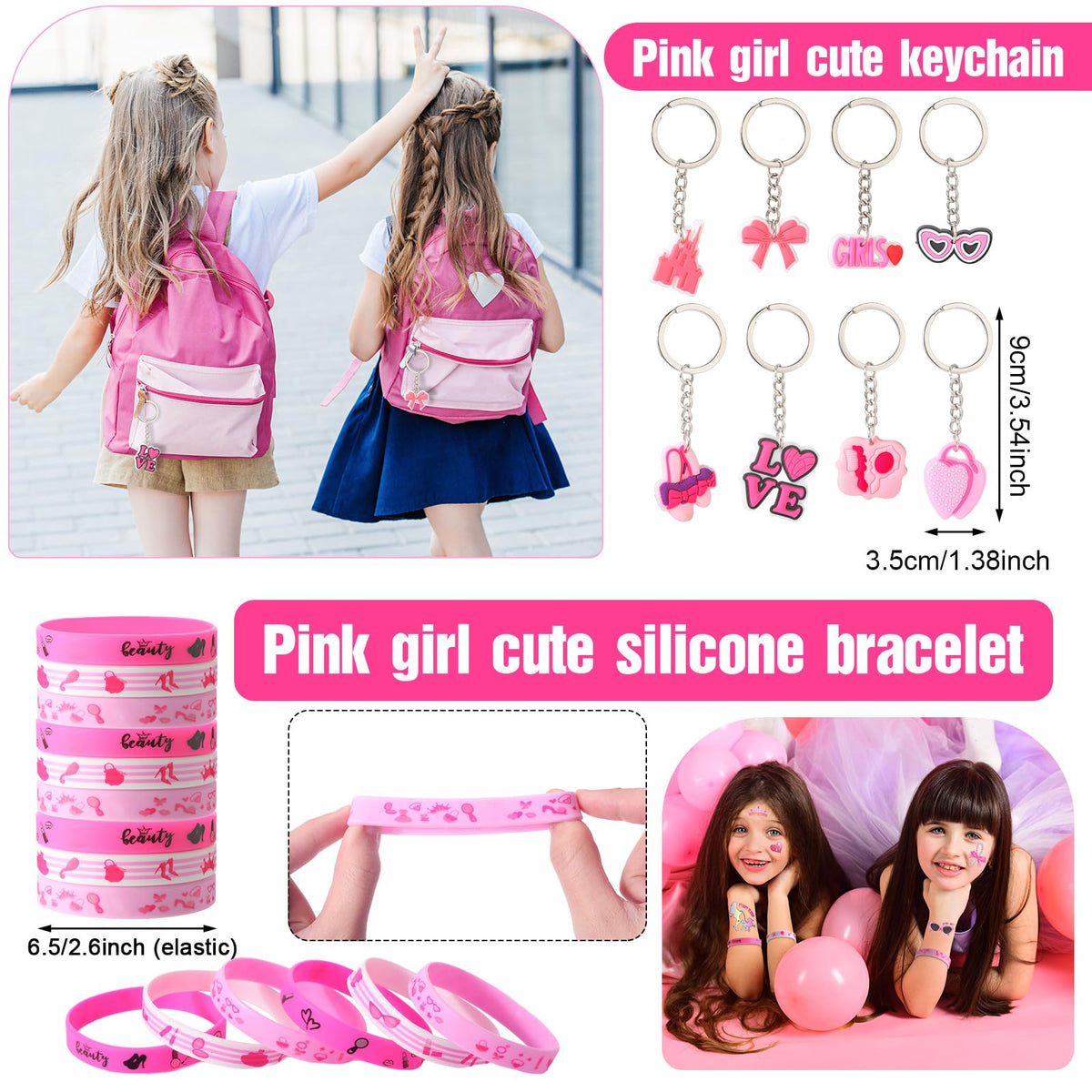 Geiserailie 147 Pcs 12 Sets Hot Pink Princess Party Favors - Geiserailie Official Imagery - 7