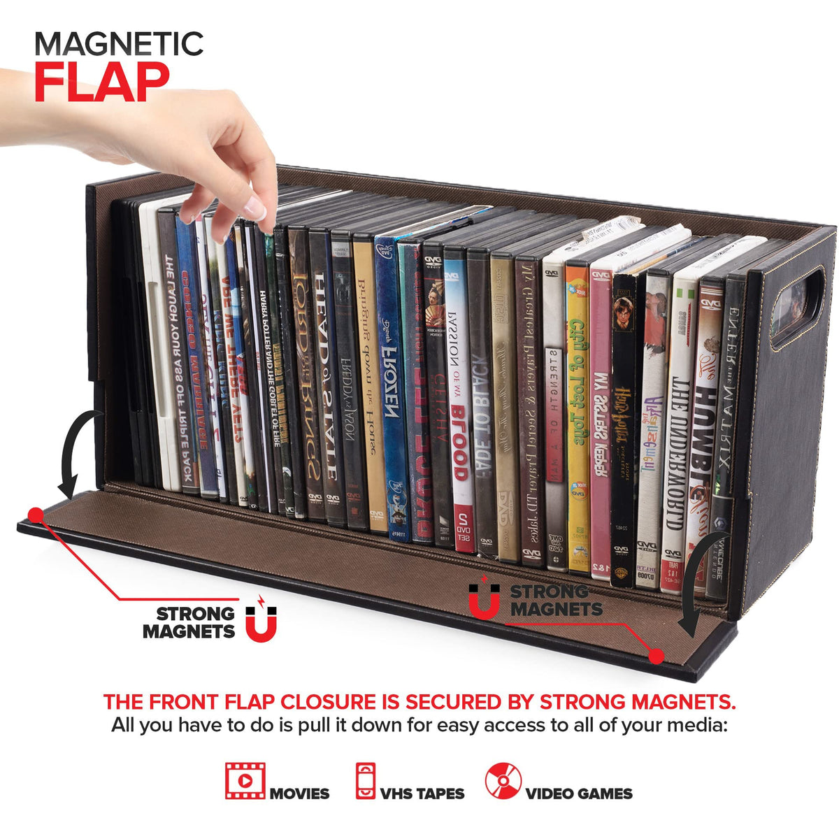 Stock Your Home DVD Storage Box Movie Shelf Organizer for - Stock Your Home Official Imagery - 4