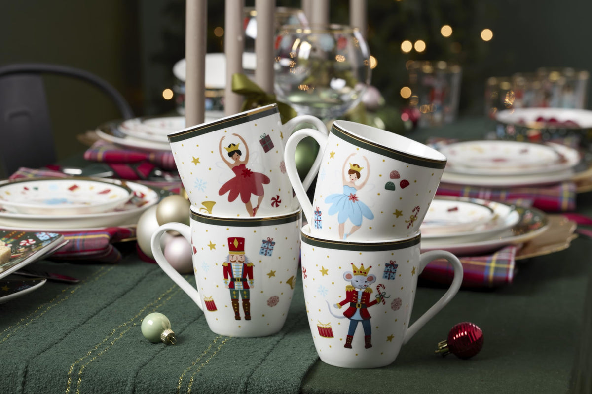Lenox Nutcracker Ballet Christmas Porcelain Mug Set for 4 - Lenox Official Imagery - 3
