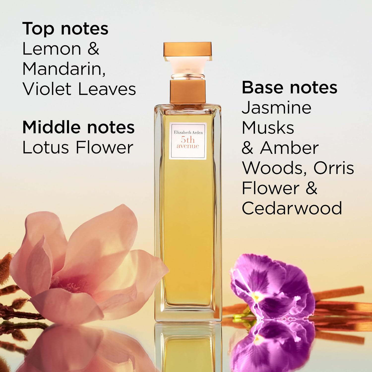 Elizabeth Arden 5th Avenue perfume bottle for women, floral eau de parfum with elegant packaging and floral fragrance accents.