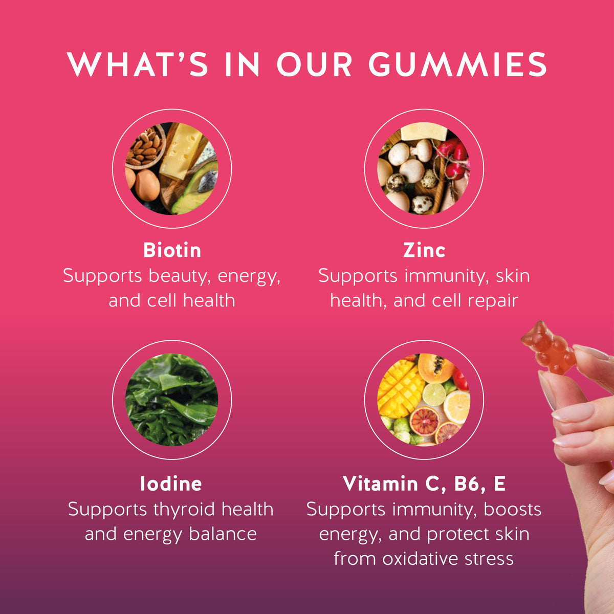 Bears with Benefits Biotin 5 000 mcg Hair Growth Gummies - Bears with Benefits Official Imagery - 4