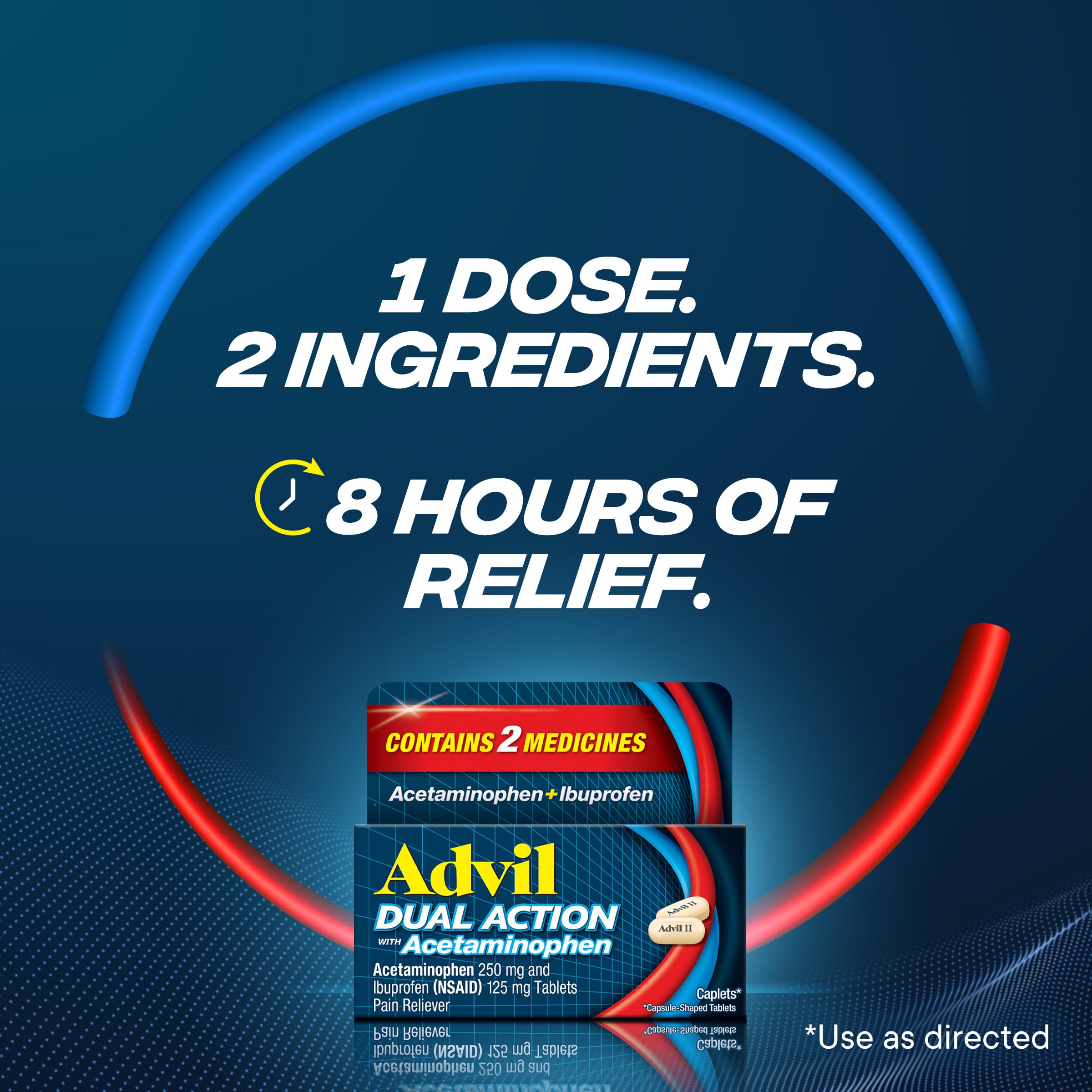 Advil Dual Action, Ibuprofen 125mg, Pain Relief, 216 Caplets