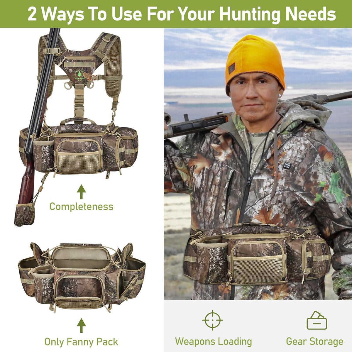 Hunting Fanny Pack for Men Camo Waist Pack for Hunter Fanny - Wild Cedar Official Imagery - 3