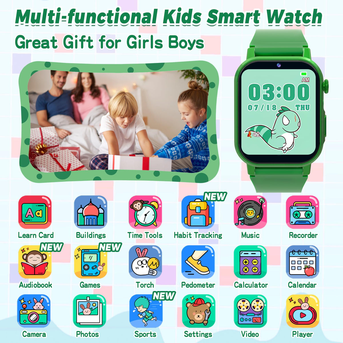 Phyulls Kids Smart Watch with 32 Puzzle Games Video HD - Phyulls Official Imagery - 3