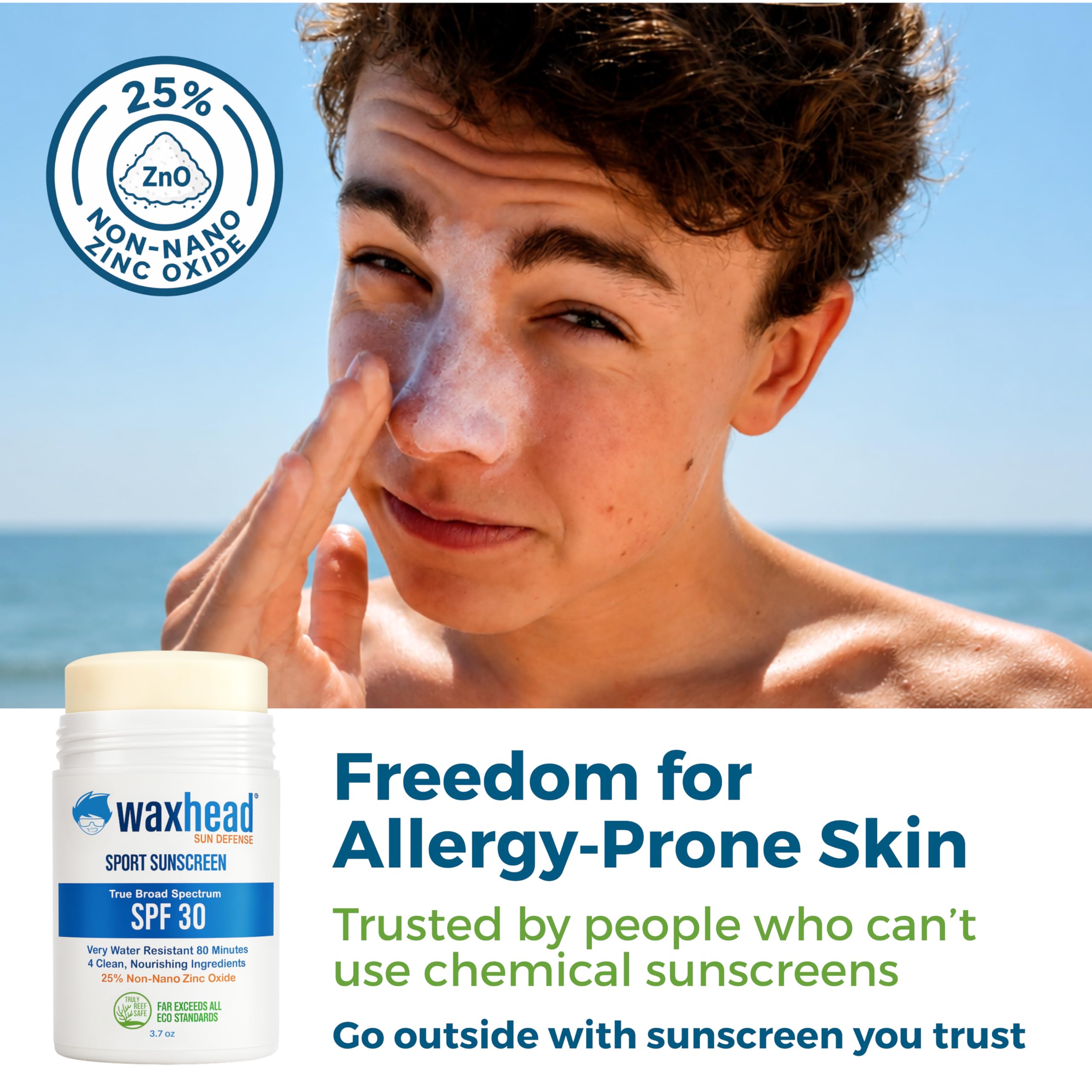 Waxhead Reef Safe Zinc Oxide Sunscreen Stick SPF 30 Face - Waxhead Sun Defense Foods Official Imagery - 5