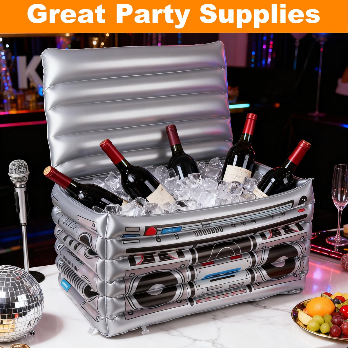 2 Pack Inflatable Boombox Cooler 80s 90s Style Inflatable - LOLYSIC Official Imagery - 6