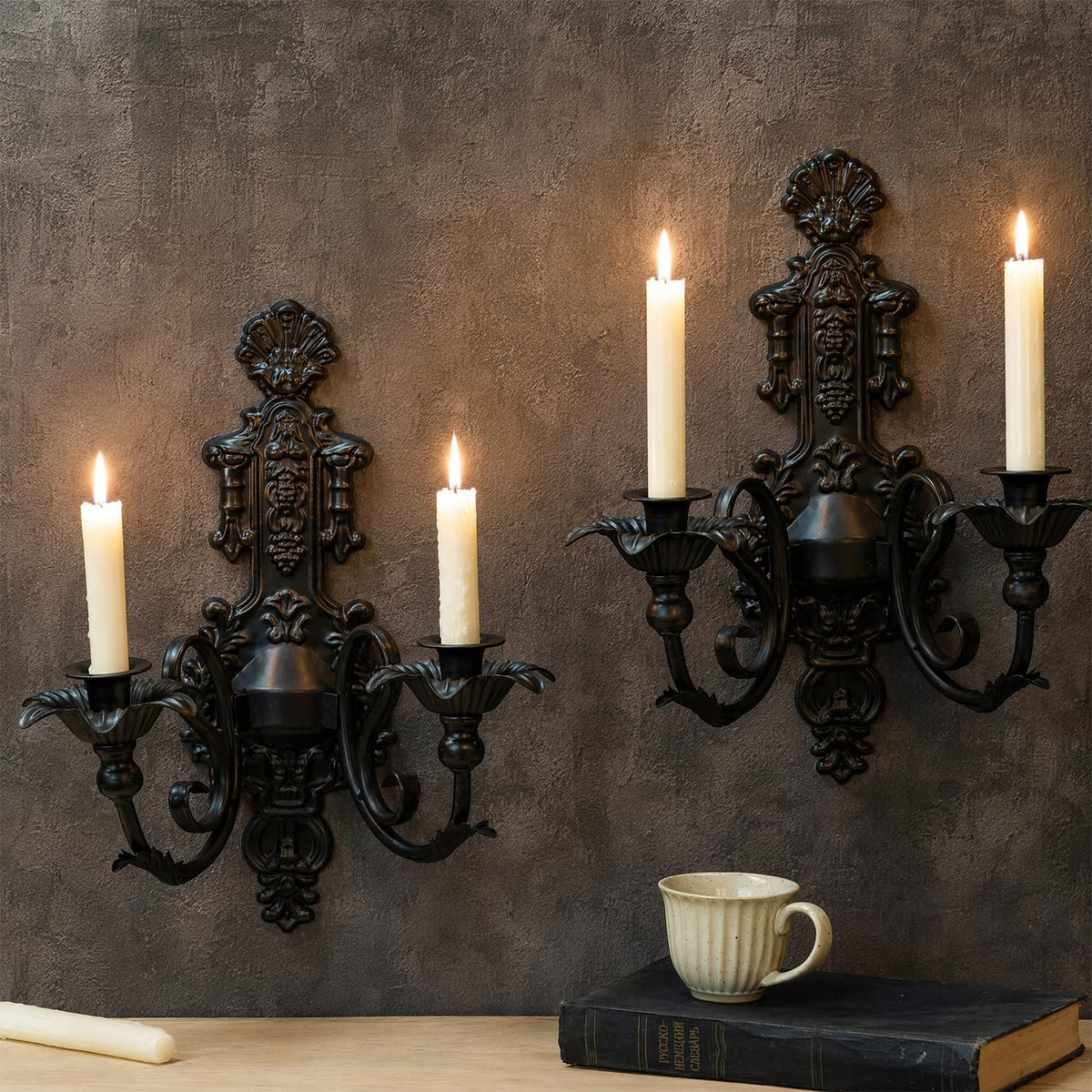 Gothic Wall Candle Sconces Set of 2 - CC wonderland zone Official Imagery - 1