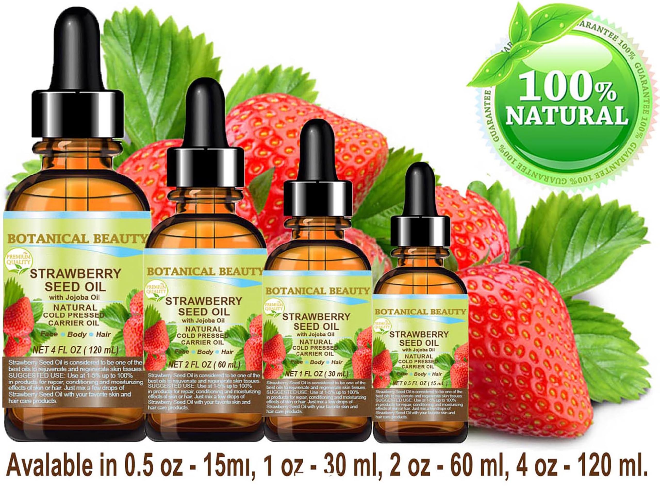 Botanical Beauty STRAWBERRY SEED OIL 100% Pure Natural Moisturizer. Cold - Botanical Beauty Official Product View 6