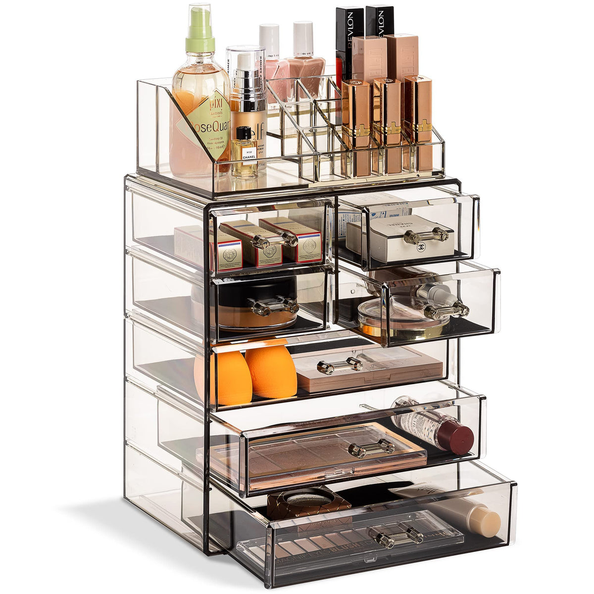 Sorbus Makeup Organizer 7 Drawer Acrylic 2 Piece Set - Sorbus Official Imagery - 2