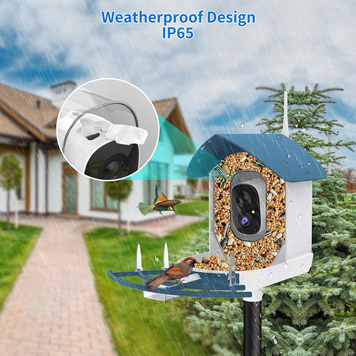 Bird Feeder with Camera Birds House Camera Solar Powered AI - Fazoxo Official Imagery - 6