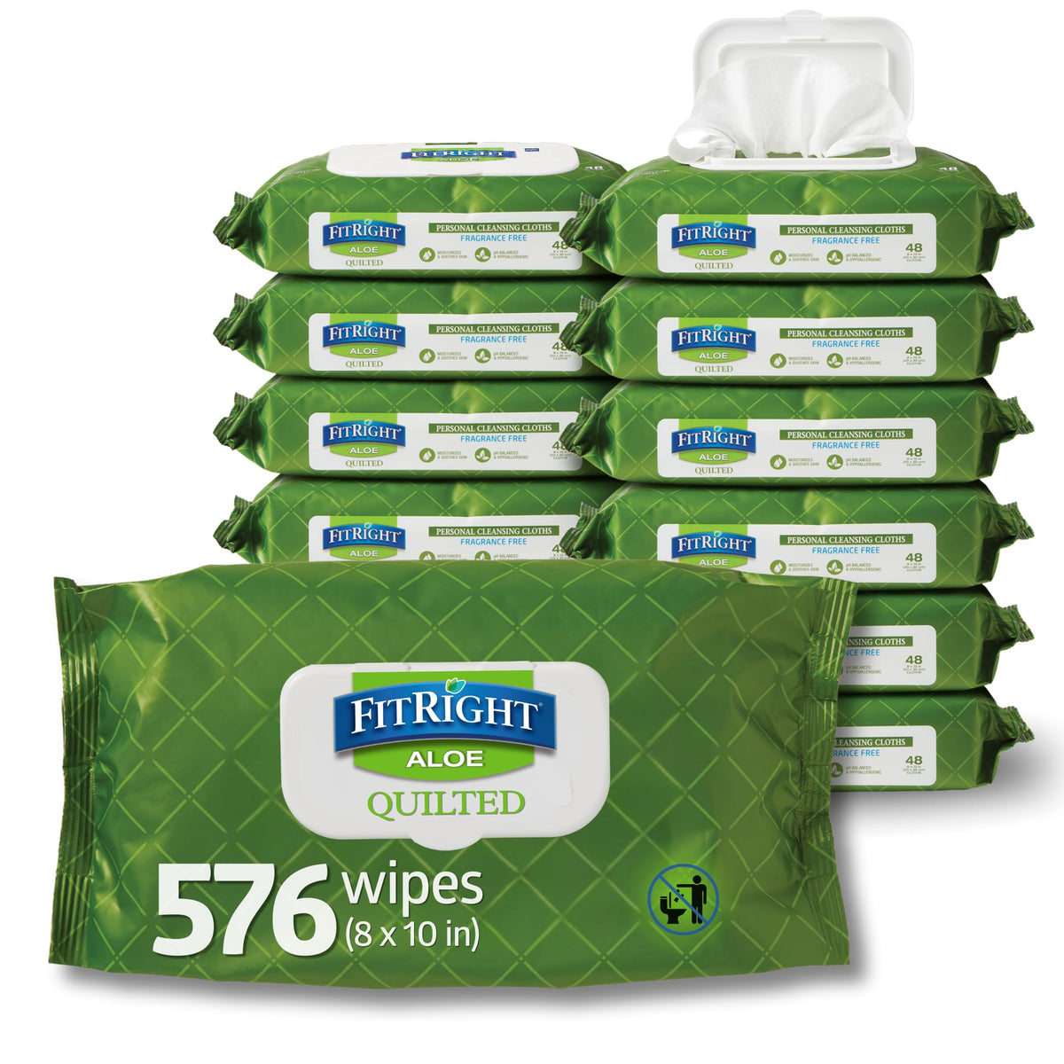 FitRight Aloe Quilted Heavyweight Personal Cleansing Cloth - Medline Official Imagery - 2
