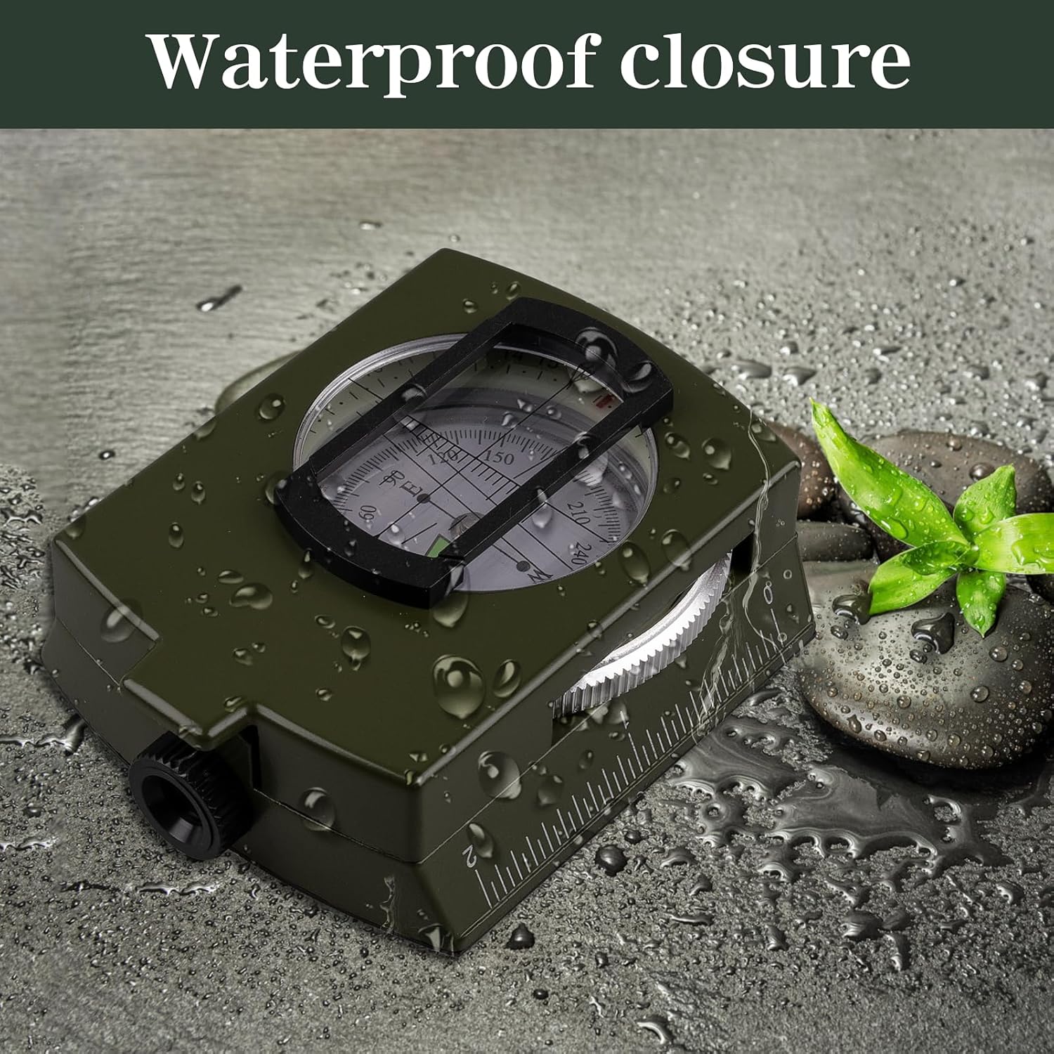 Jewheg hiking compass for survival, waterproof and durable pocket compass with clear directional markings for outdoor navigation.