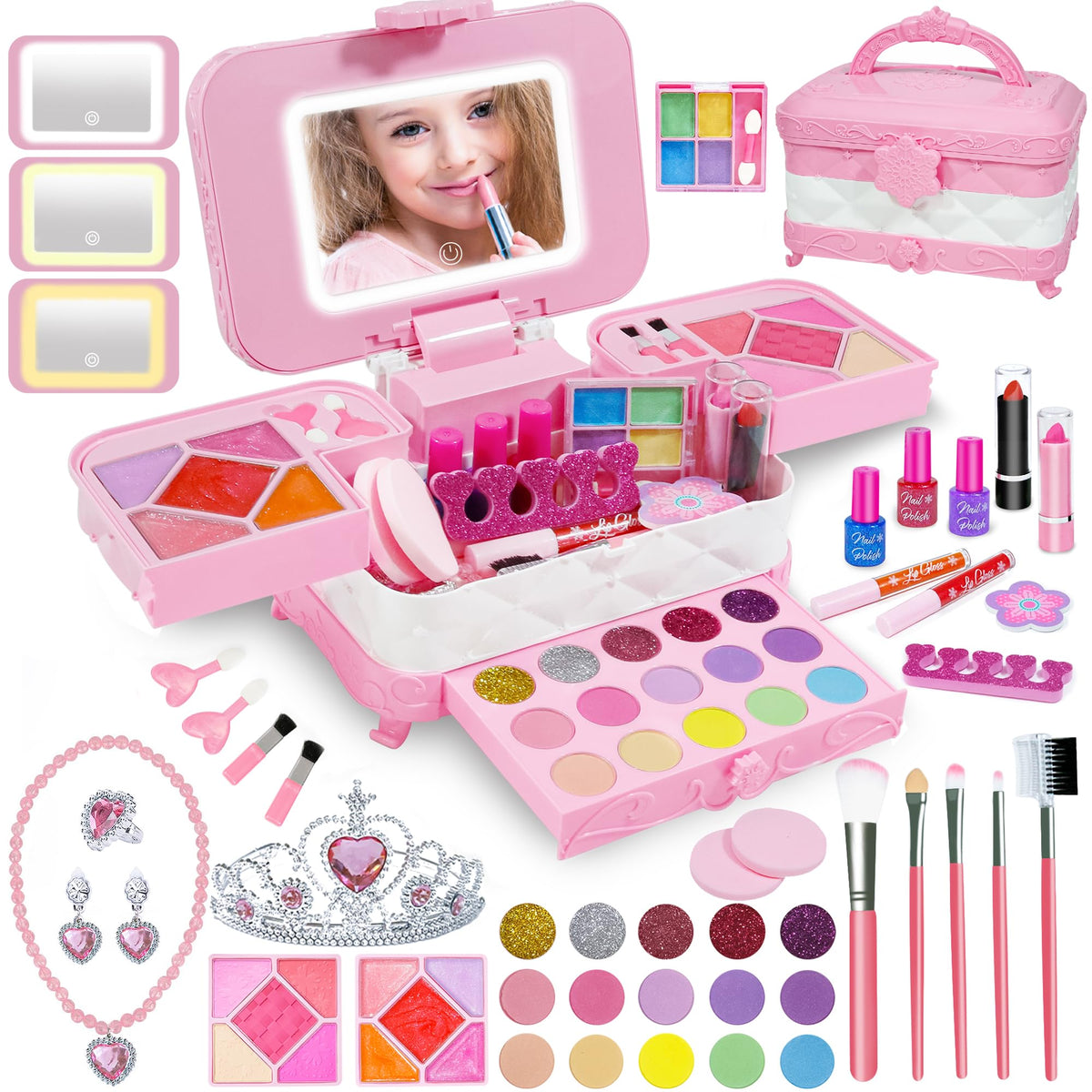 60pcs Kids Makeup Kit Real Washable Cosmetics Kids Makeup - YasinKidz Official Imagery - 2
