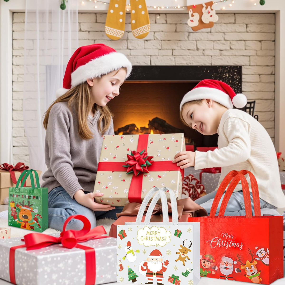 IPQXE 34 Pack Christmas Gift Bags Assorted Sizes Reusable - IPQXE Official Imagery - 7