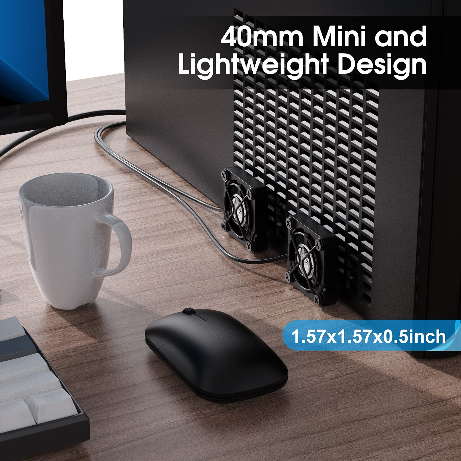 ELUTENG Dual 40mm USB Fan with 3 Speeds Adjustable 5V PC Fan Max - ELUTENG Official Product View 3