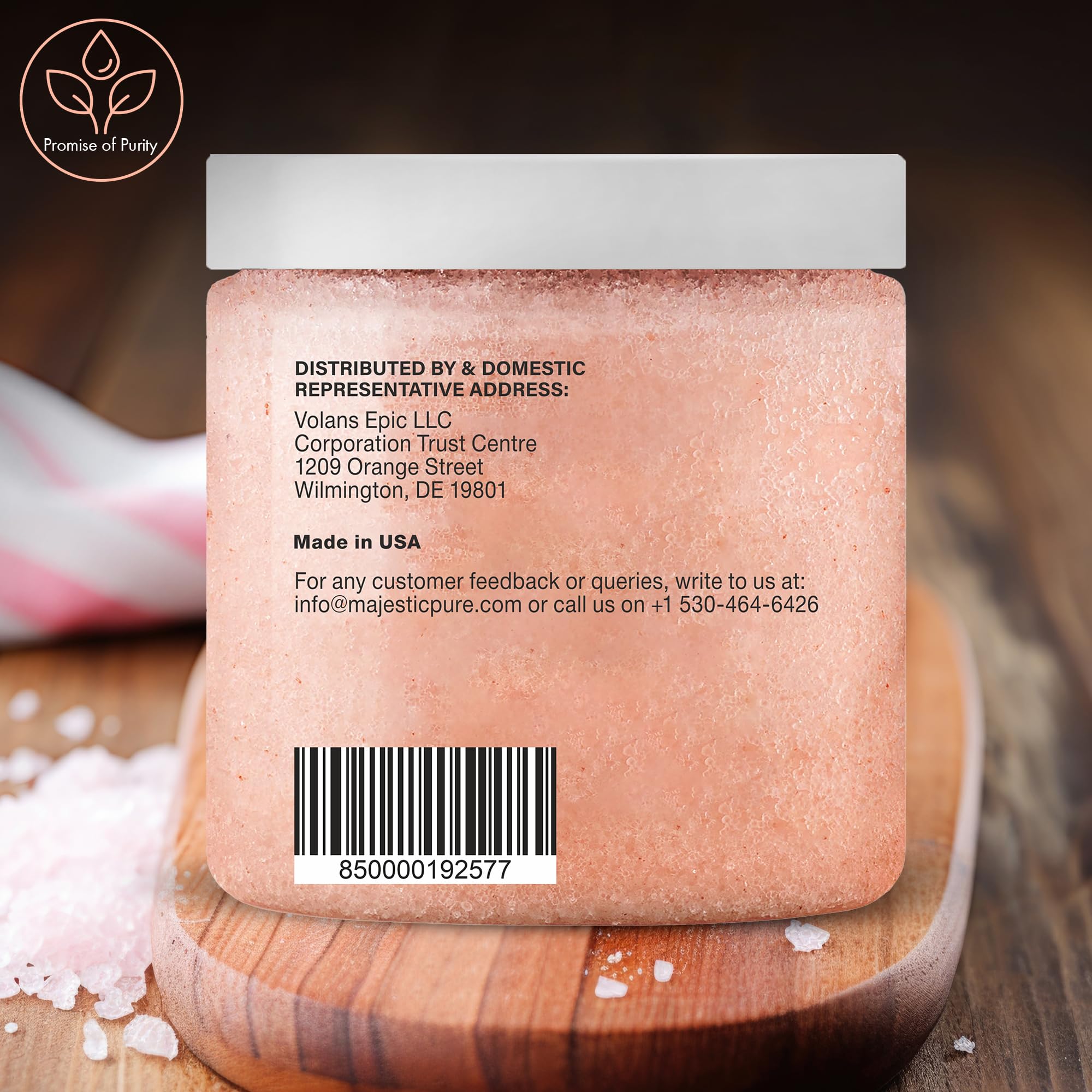 Majestic Pure Himalayan Salt Body Scrub, Lychee Oil Exfoliant - Majestic Pure Official Product View 6