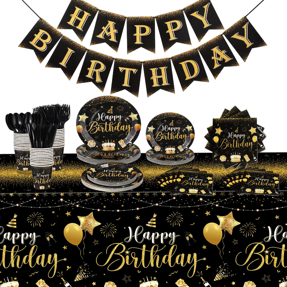 Vesici 171 Pcs Happy Birthday Party Supplies 24 Set Table - Vesici Official Imagery - 1