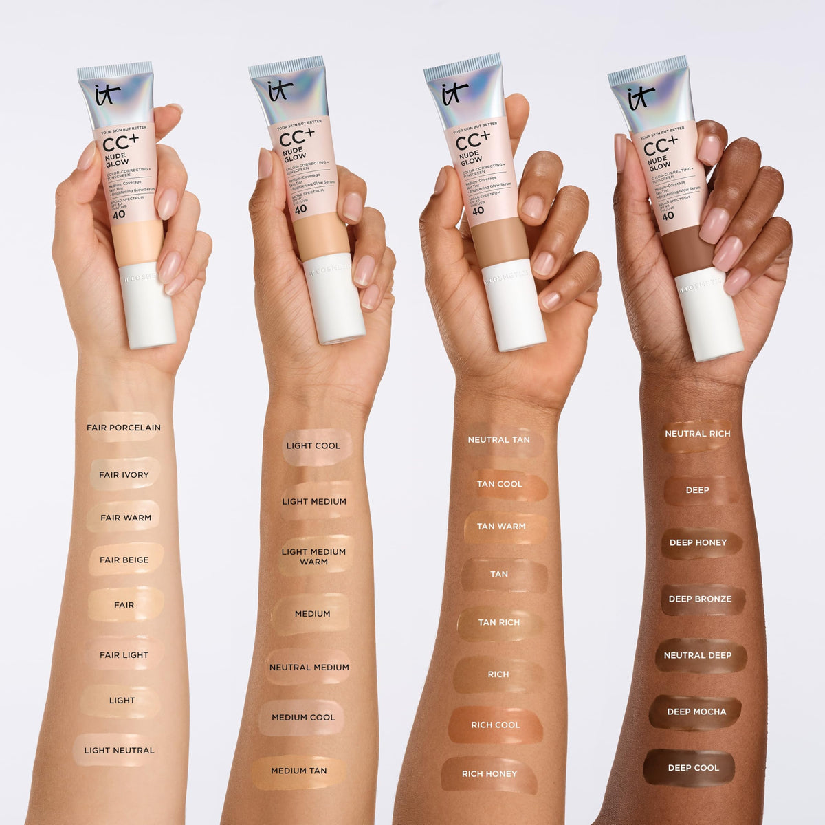 IT Cosmetics CC Cream Nude Glow Foundation with SPF 40 - Premium Selection Official Imagery - 8