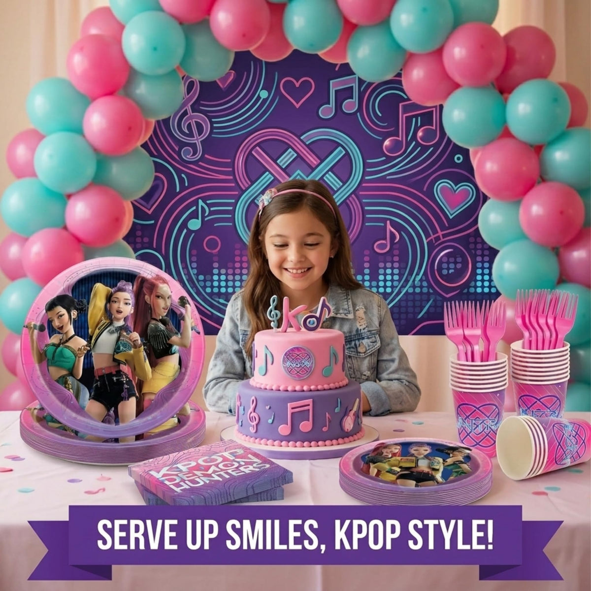 KPop Demon Hunters Birthday Decorations - Unique Official Imagery - 4