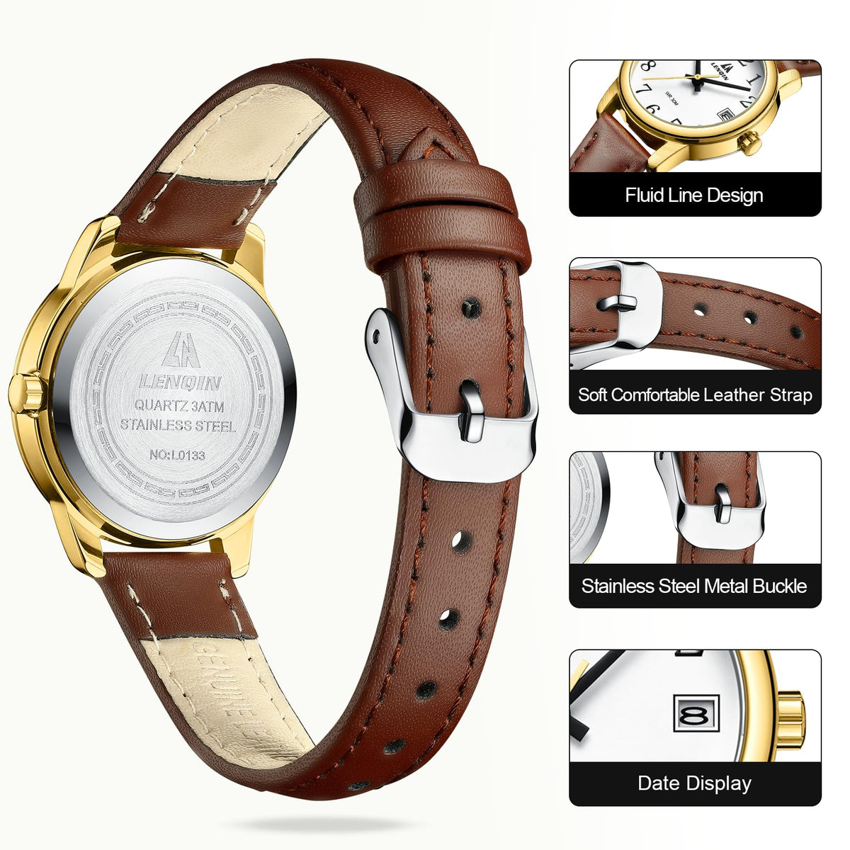 LN LENQIN Ladies Watches Analog Quartz Waterproof Watch for - LN LENQIN Official Imagery - 4