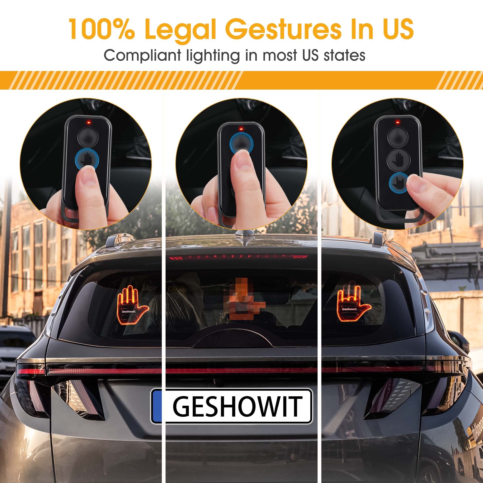 Bicboz Car Finger Light with Remote - Give The Bird & Wave & Love to Drivers - Bicboz Official Product View 6