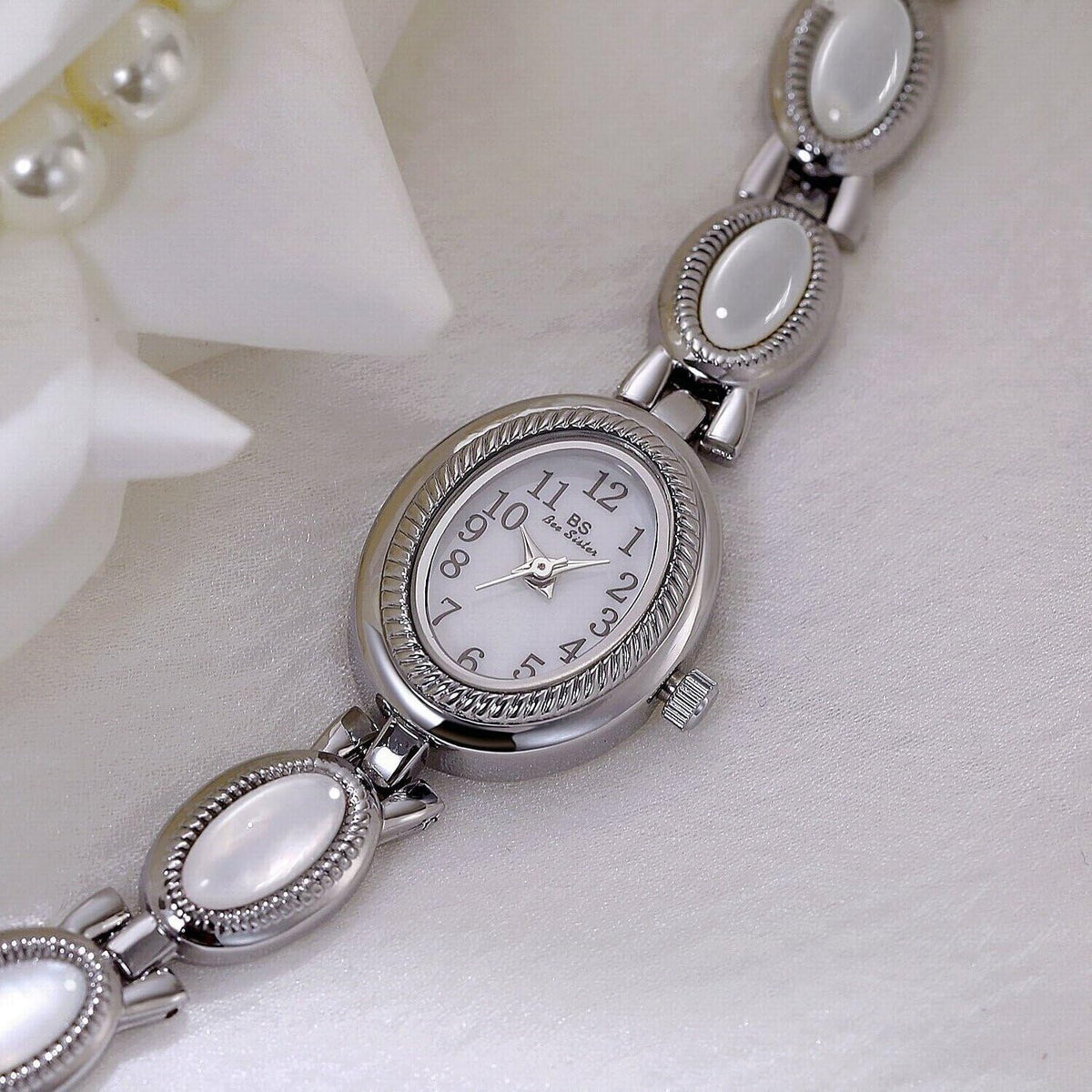 Women s Classic Dainty Pearl Shell Arabic Numerals Oval - CARLIEN Official Imagery - 4