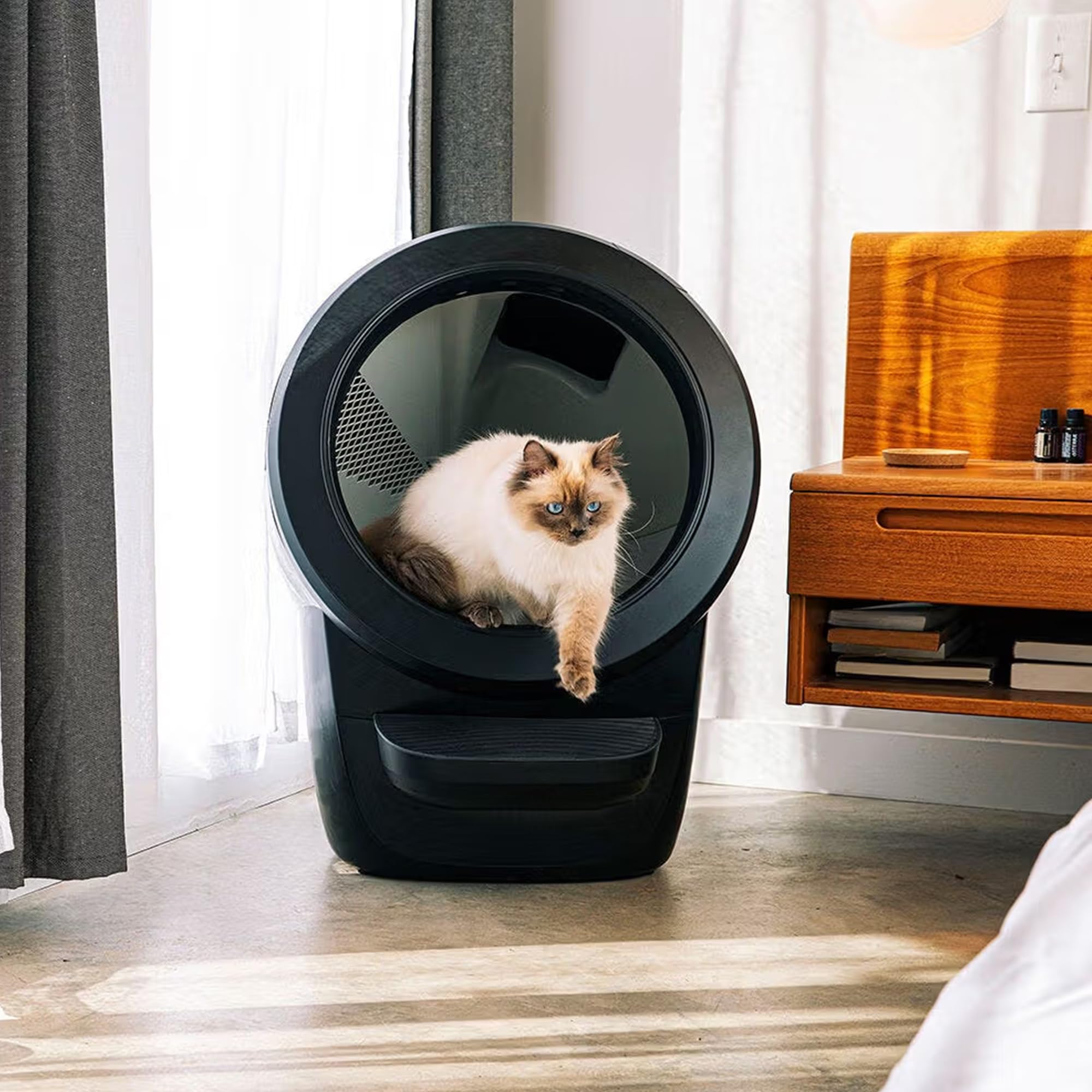 Litter-Robot 4 with Step & Fence by Whisker, Black - Automatic - Whisker Official Product View 5
