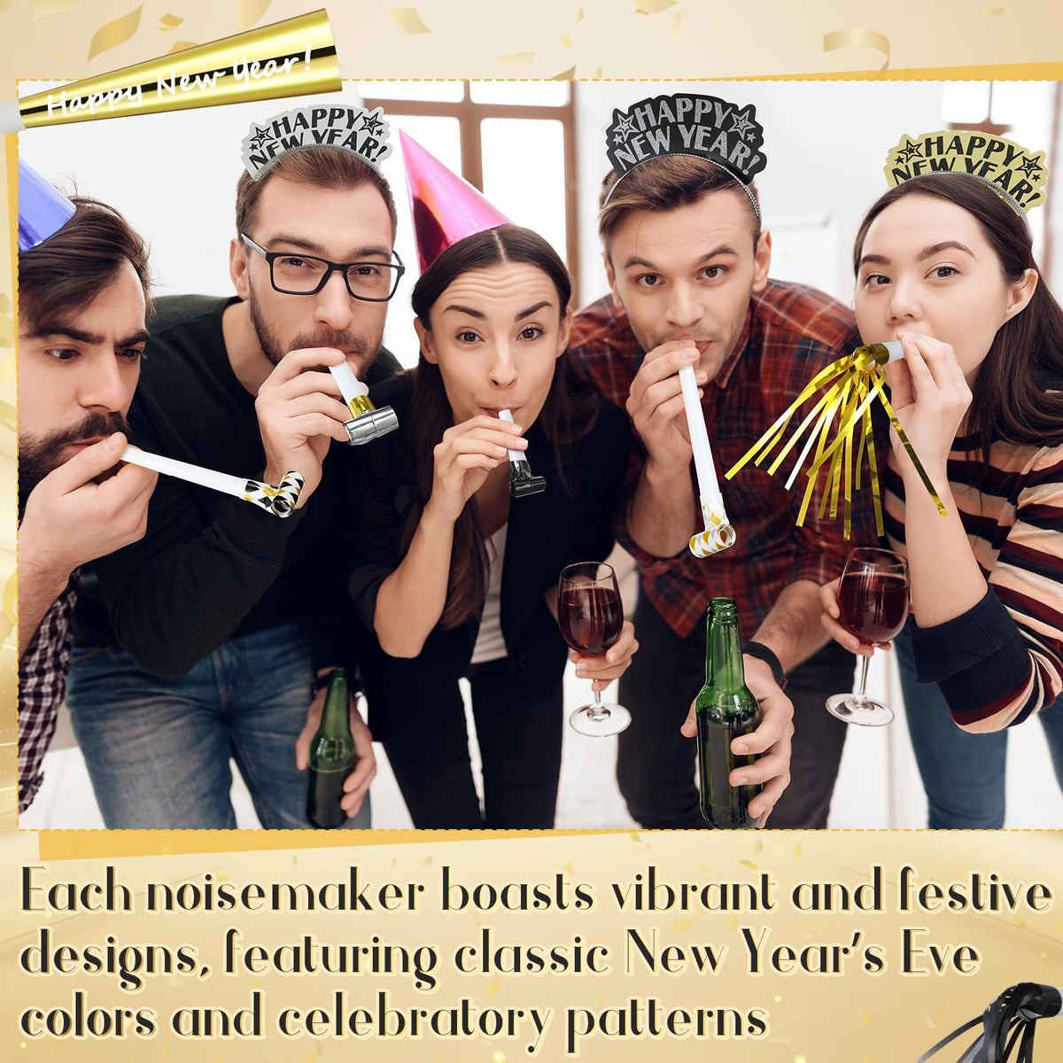 Lenwen 18 Pcs New Years Eve Noise Makers Horn Blowers - Lenwen Official Imagery - 5