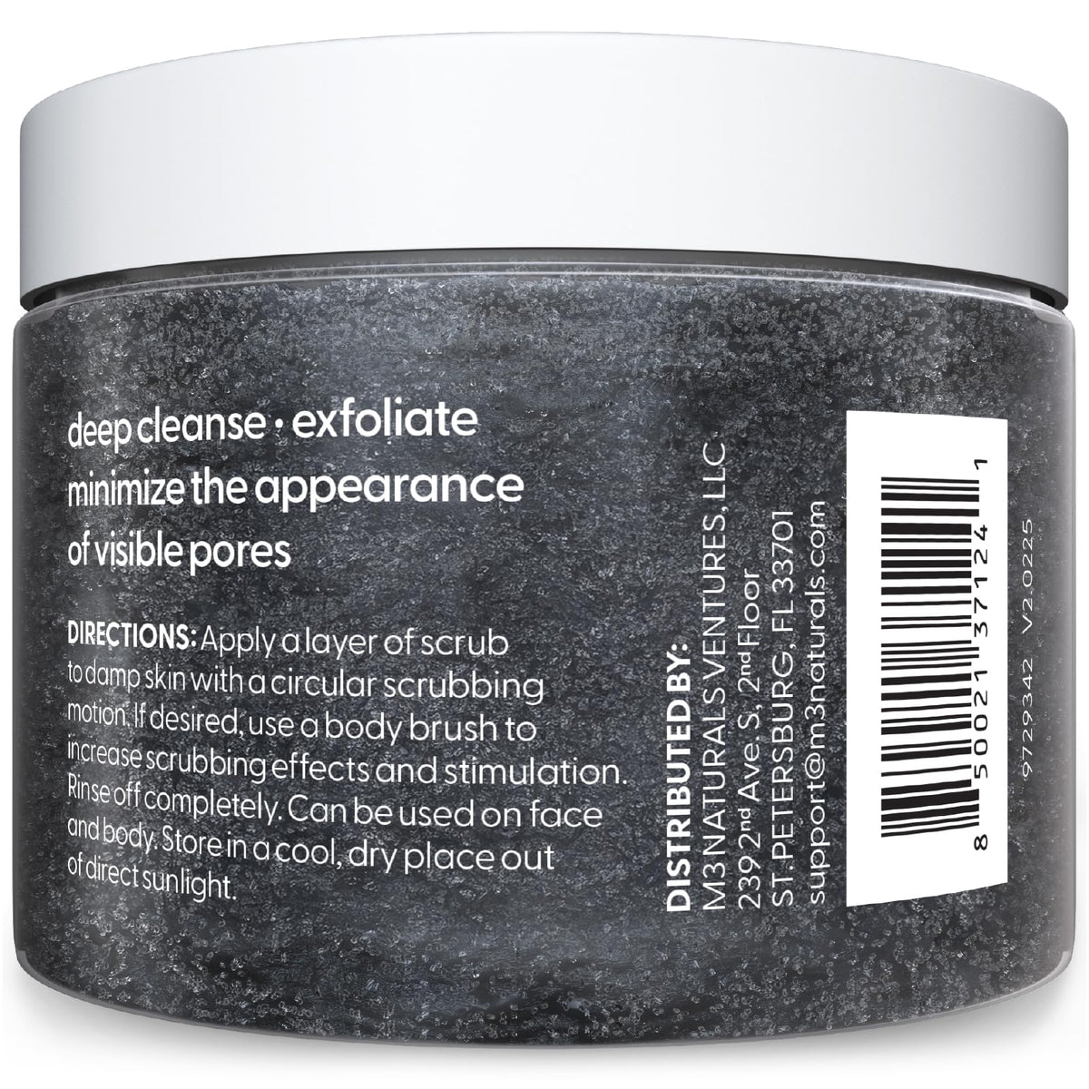 Exfoliating Charcoal Scrub for Body with Collagen Stem Cells - M3 Naturals Official Imagery - 3