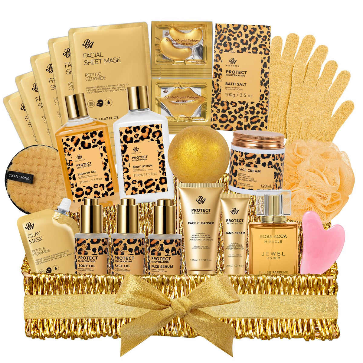 Gifts for Women 32 Pcs Honey Almond Bath Body Gift Basket - RA ROSA ACCA Official Imagery - 2
