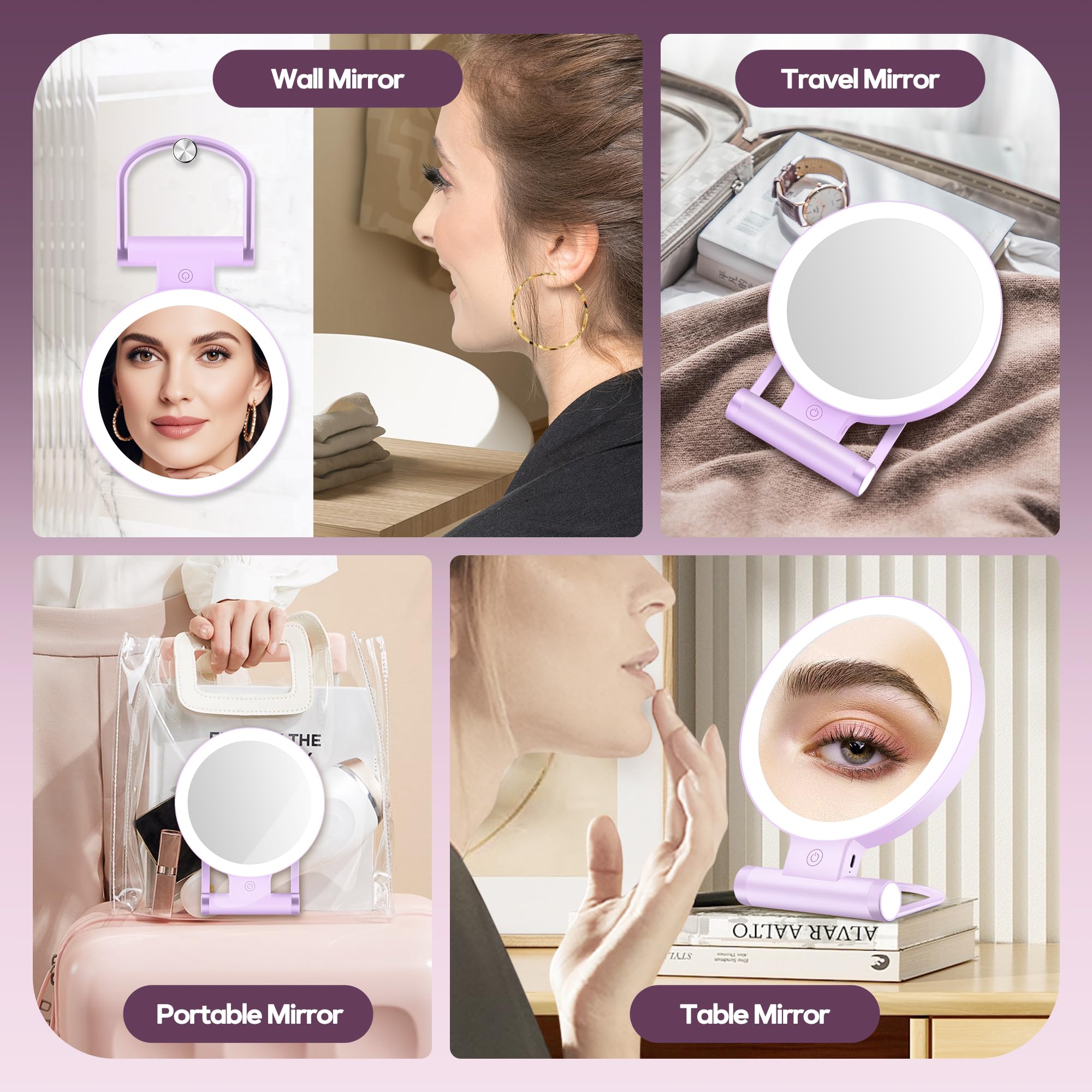 B Beauty Planet Magnifying Mirror with Light 30X, Double-Sided 1X/30X Magnifying - B Beauty Planet Official Product View 8