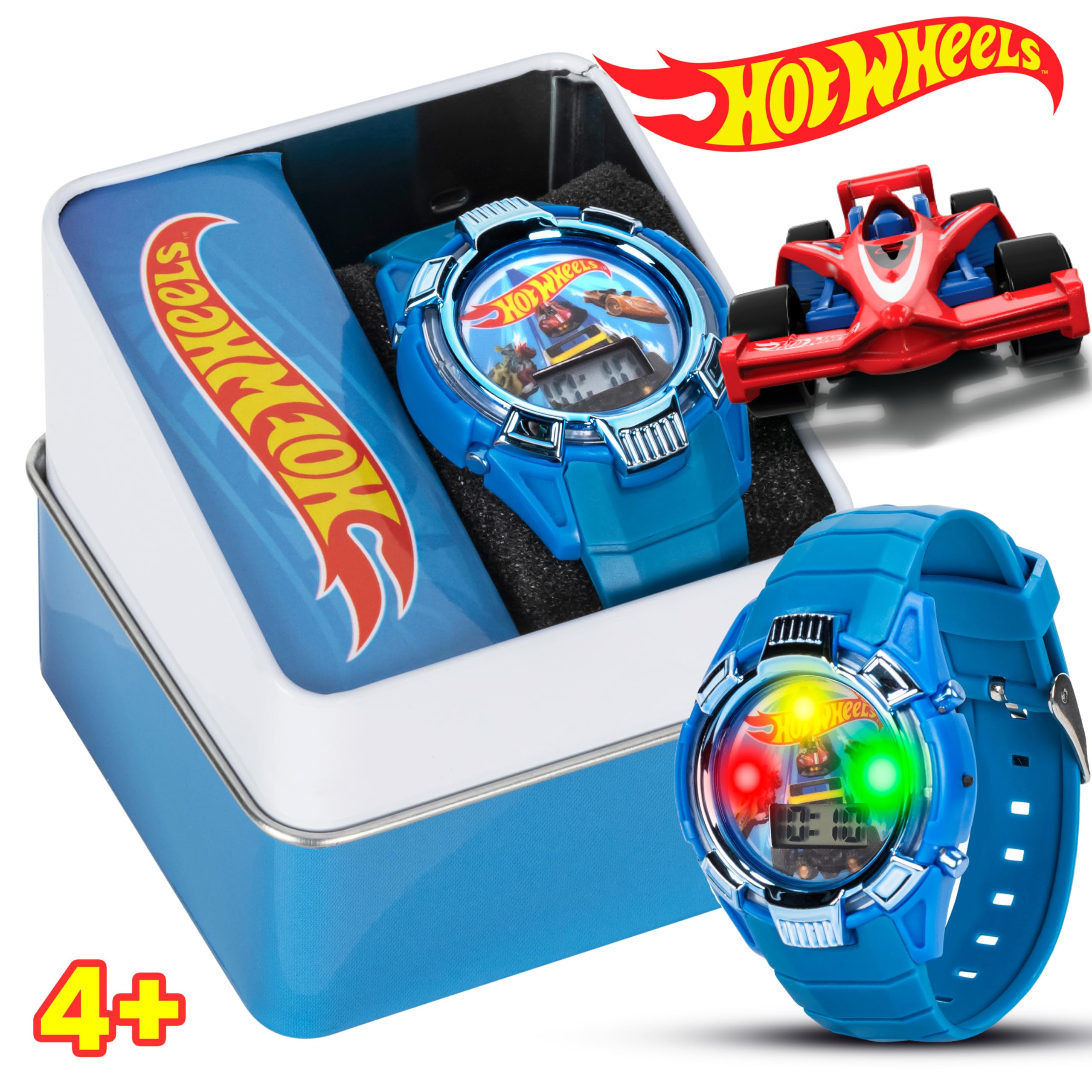 Accutime Hot Wheels Kids Watch – Light-Up LCD Display, Adjustable Comf - View 2