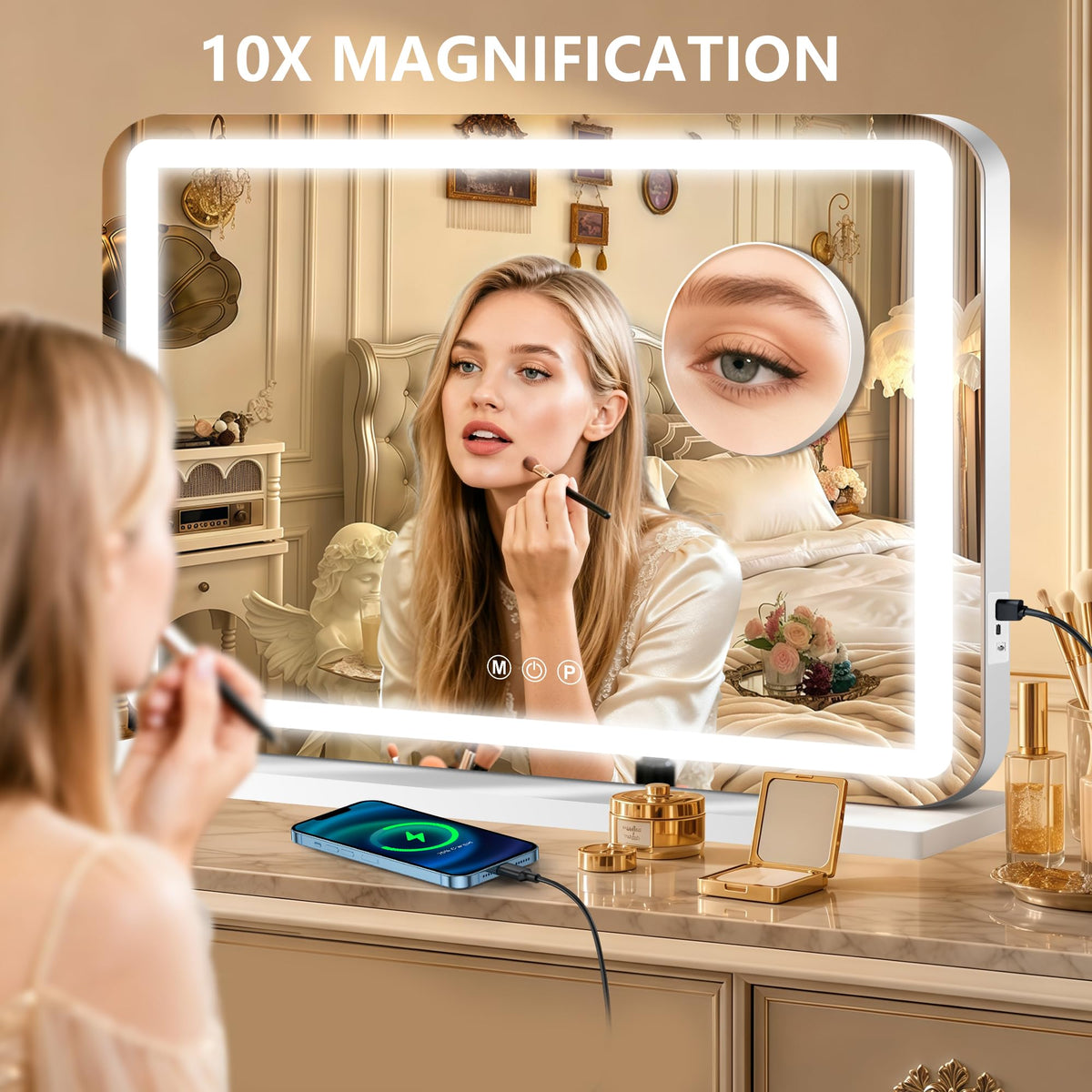 23 x 18 Vanity Mirror with Lights Led Lighted Makeup Mirror - Ratsamee Official Imagery - 4