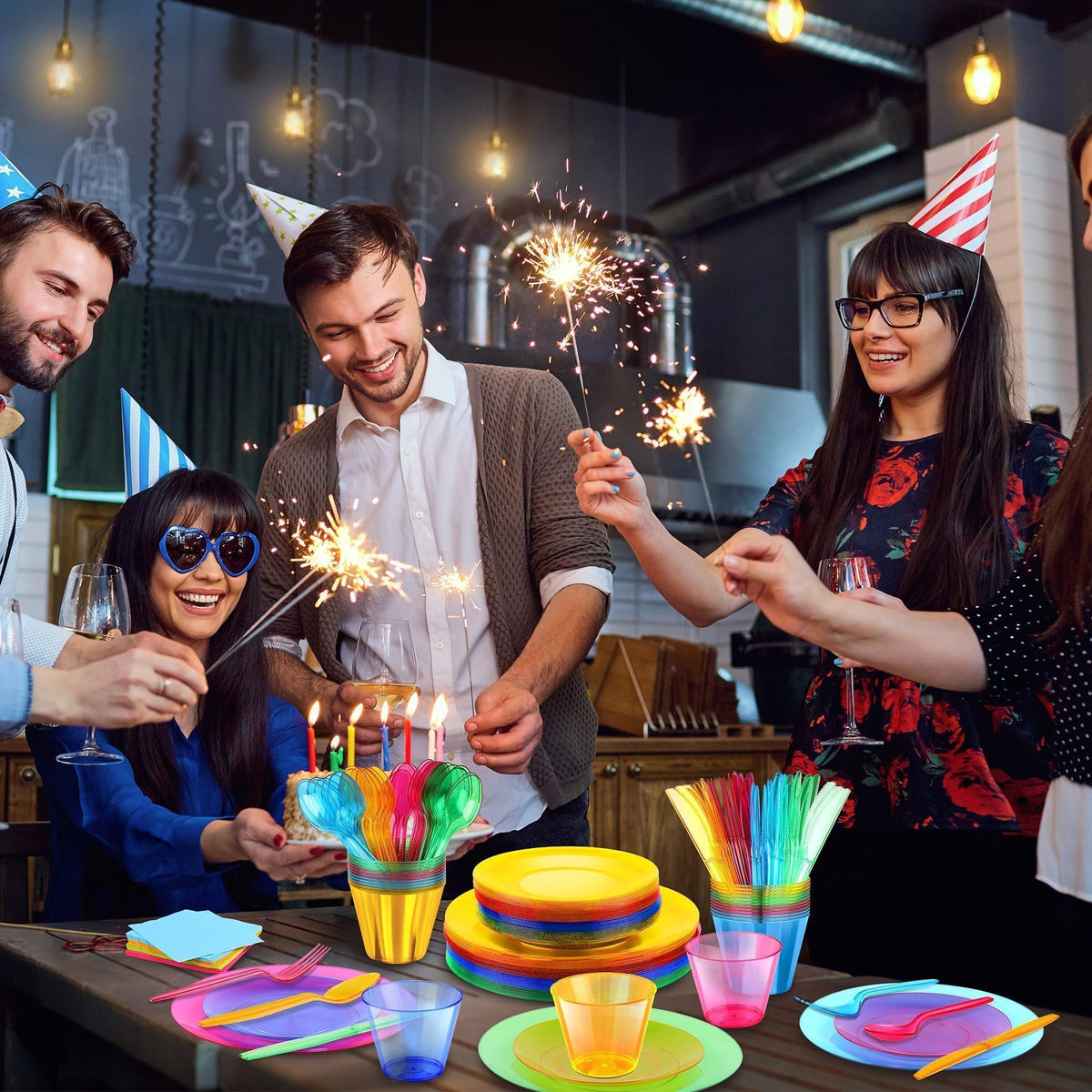 Kochorie 16 Set Neon Party Supplies Glow Party Disposable - Kochorie Official Imagery - 8