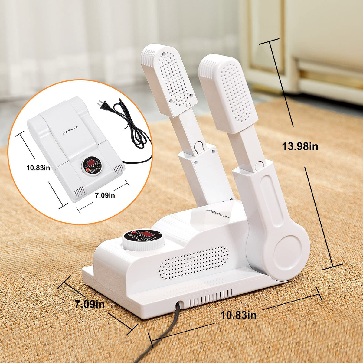 FORLIM Shoe Boot Dryer for Work Boots 3 Temp Modes 24H Delay - FORLIM Official Imagery - 3
