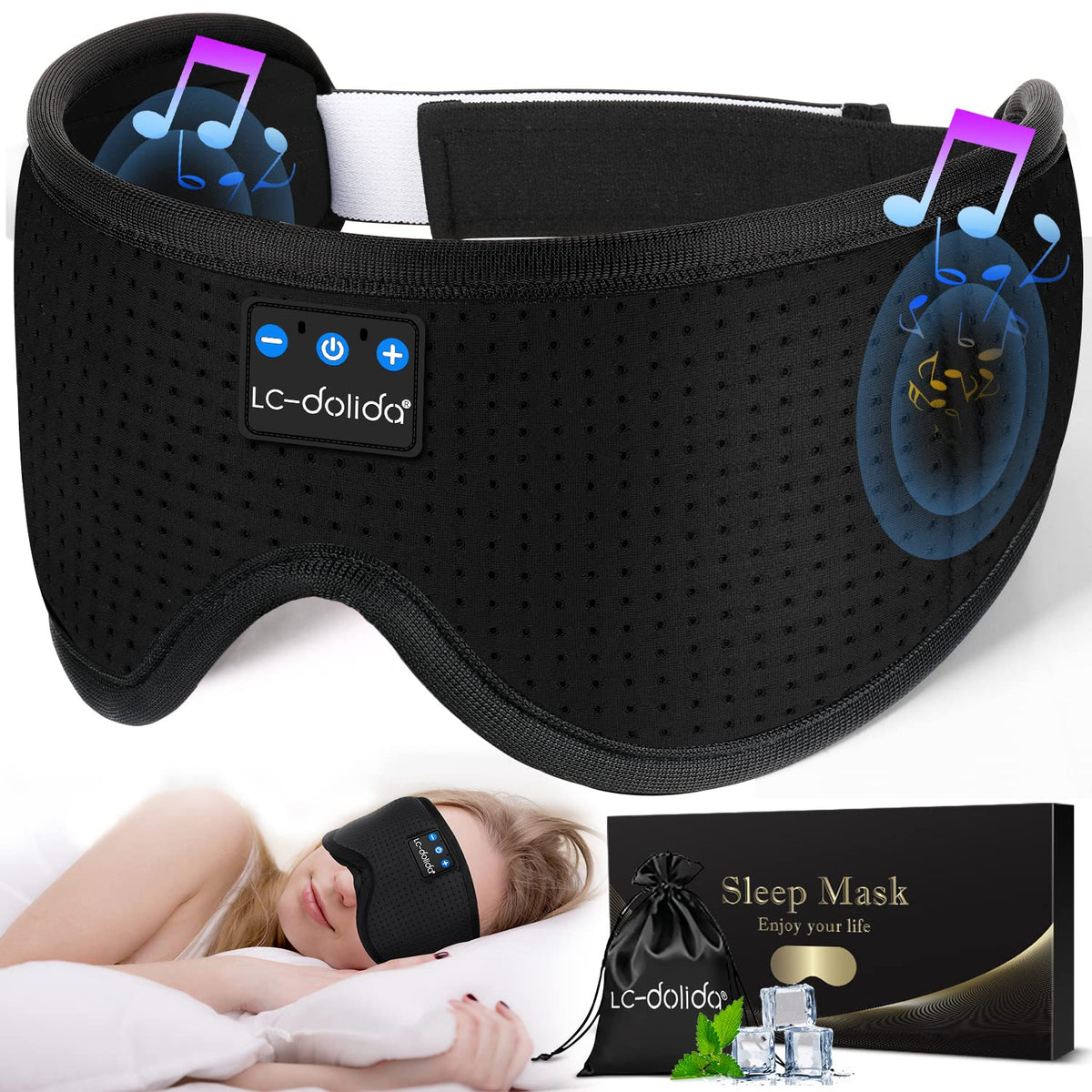 Sleep Headphones Sleep Mask with Bluetooth Headphones LC - LC-dolida Official Imagery - 1