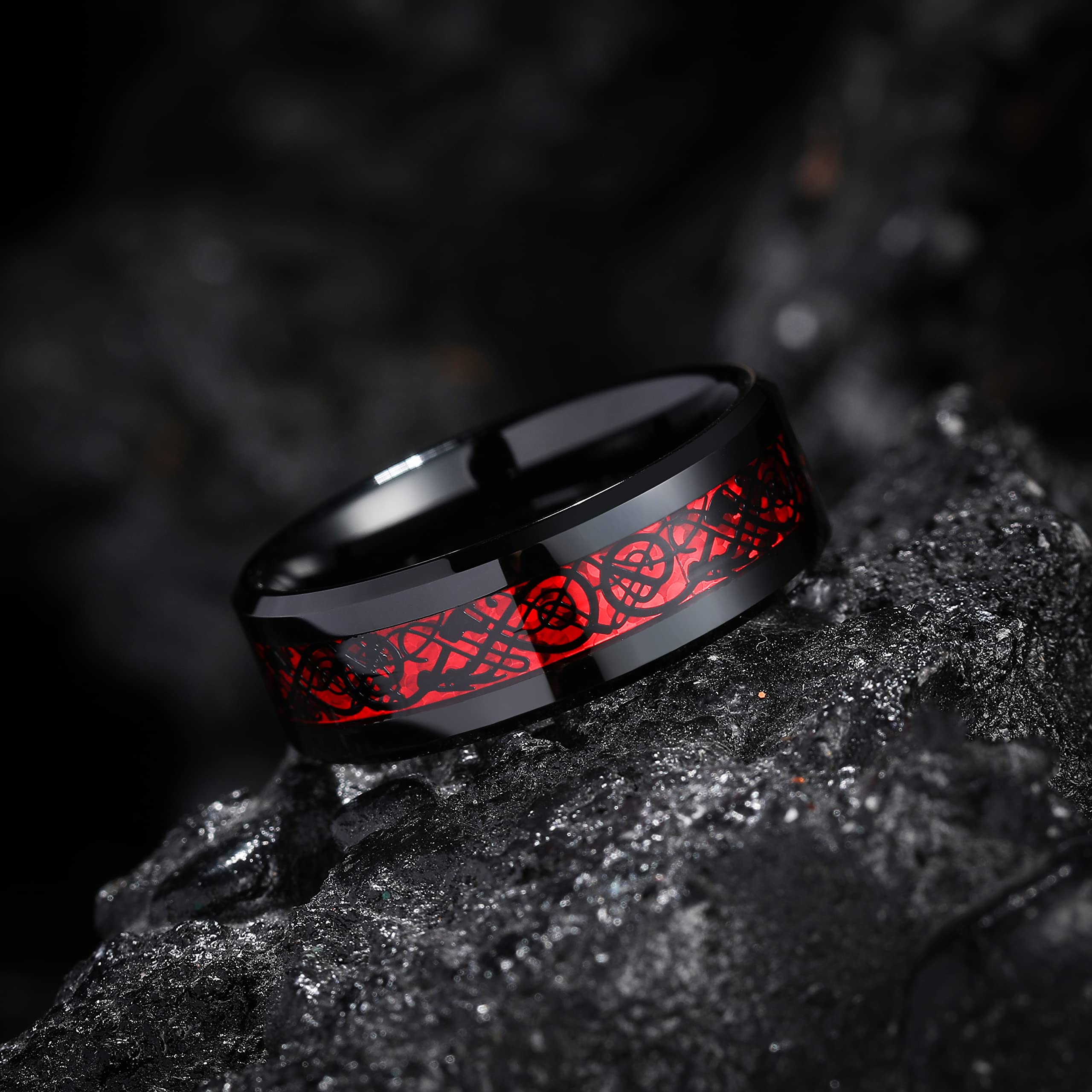 King Will Dragon Tungsten Wedding Band Ring 8mm Men