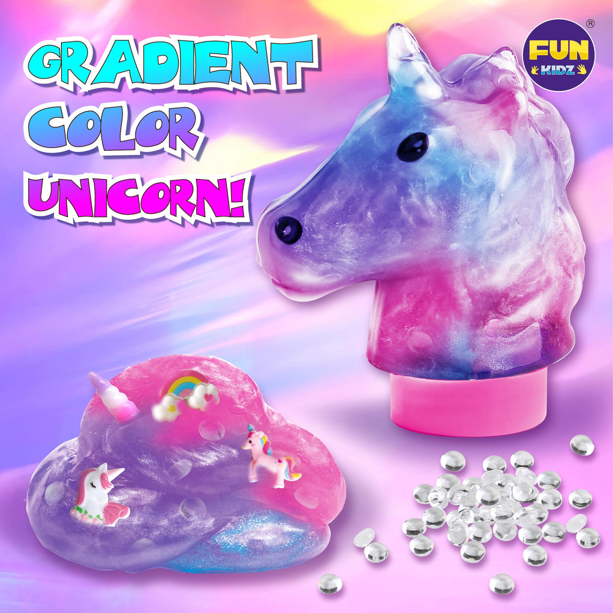 Fluffy Unicorn Slime Kit for Girls FunKidz Cloud Slime Gift - FUN KIDZ Official Imagery - 5