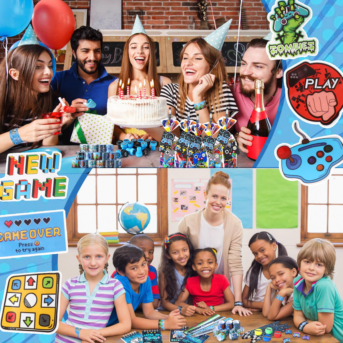 Sayglossy 251 Pcs Cool Video Game Party Favors Set Birthday - Sayglossy Official Imagery - 6